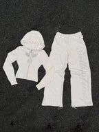 Y2K High-Street Trendy Rivet Straight Hoodie In Harajuku Style