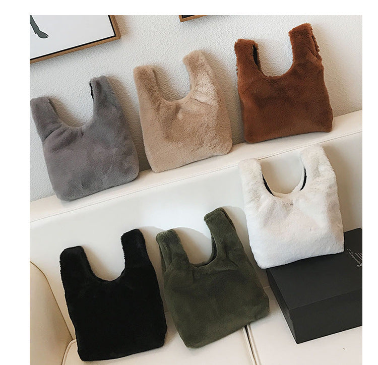 Vest plush bag plush handbag