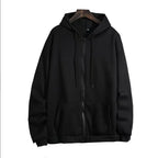 Cardigan Hoodie Solid-color Hooded Fleece Top