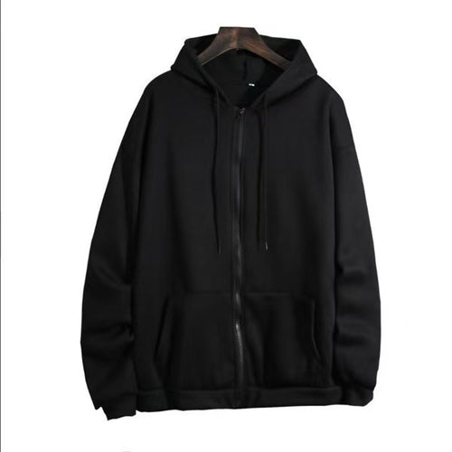 Cardigan Hoodie Solid-color Hooded Fleece Top