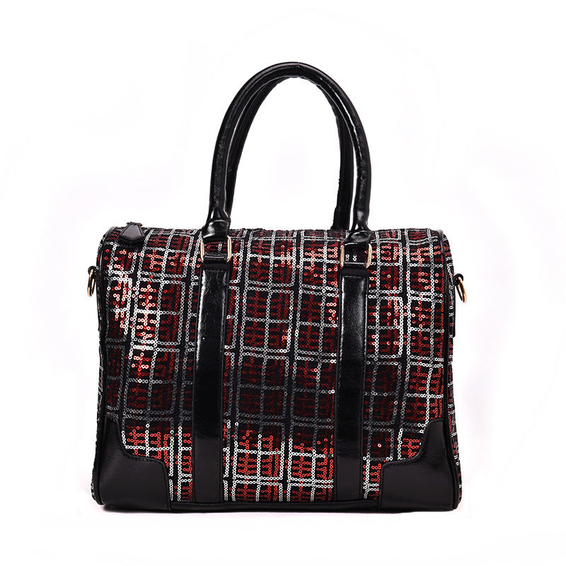 Vintage crossbody bag check handbag