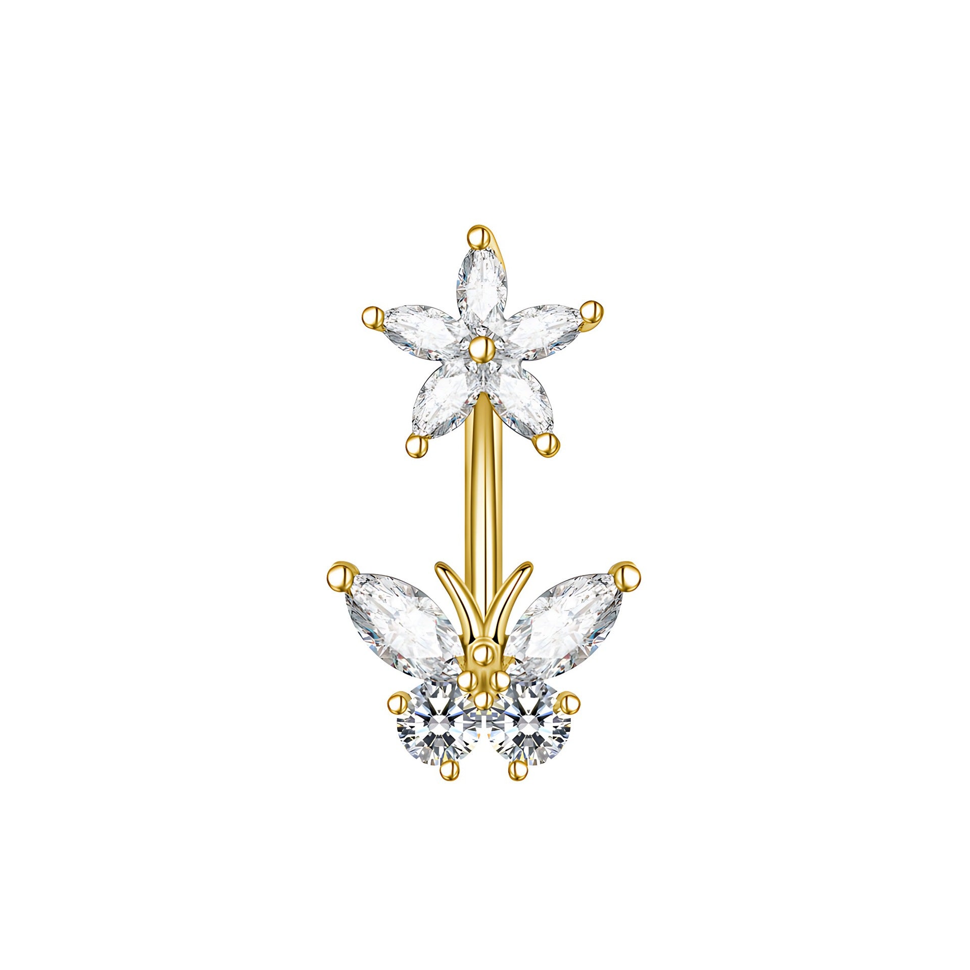 New Zircon Navel Stud Drop Oil Piercing Jewelry