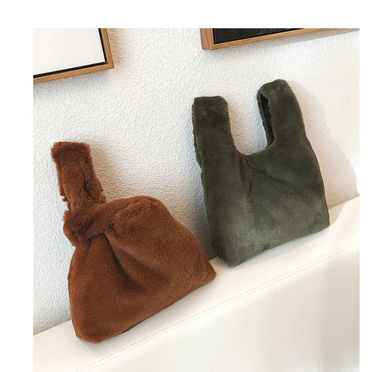 Vest plush bag plush handbag