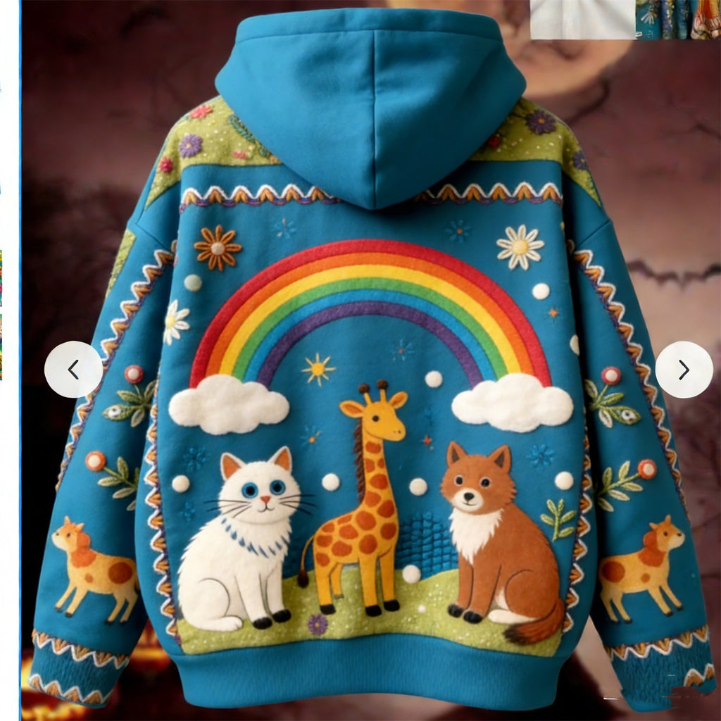 Fashion Casual Printed Polyester Sweater