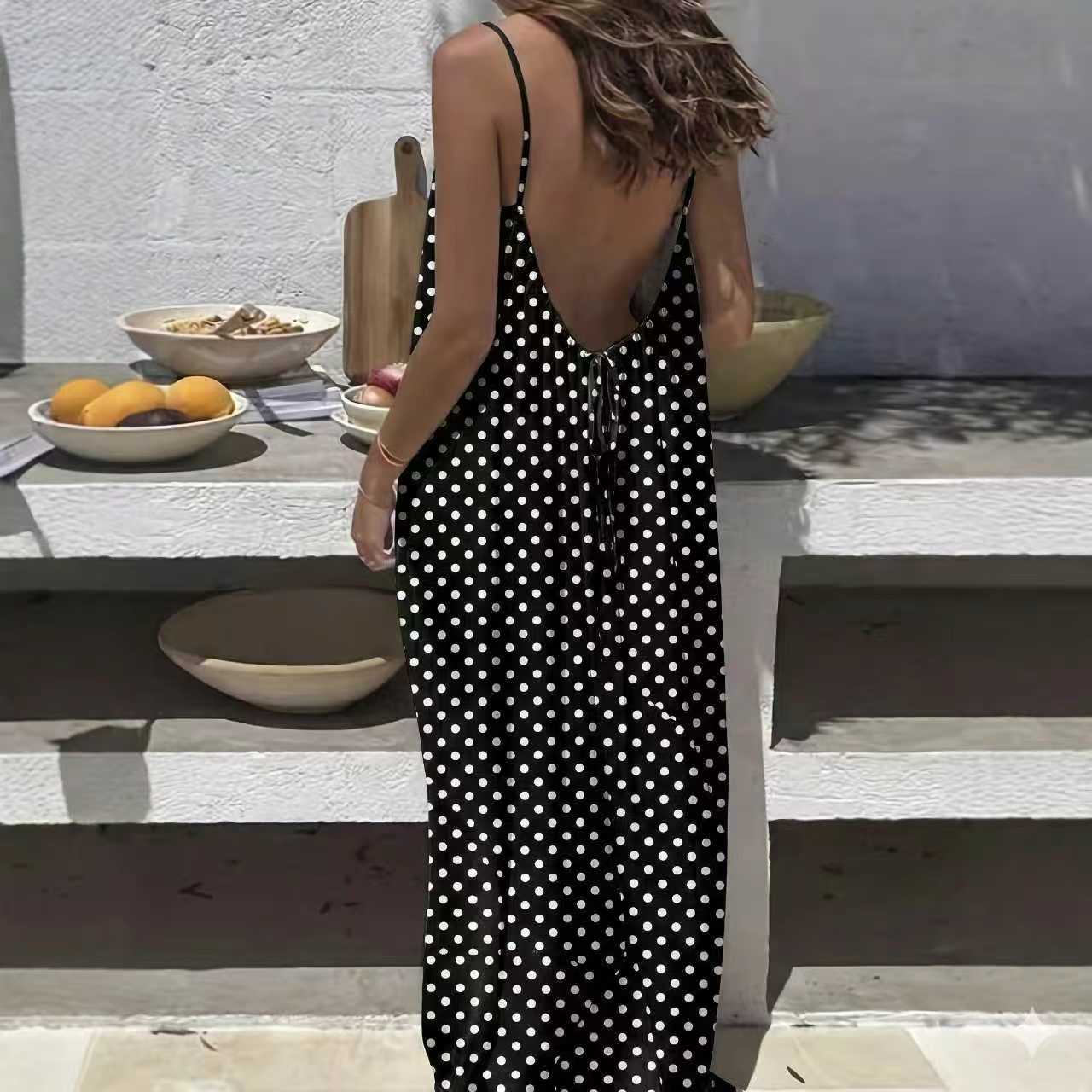 Womens Strap Coat Backless Loose Casual Dress