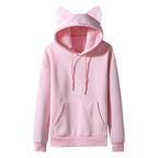 Women's Cat Ear Design Hooded Fleece Couple Sweater Hoodie