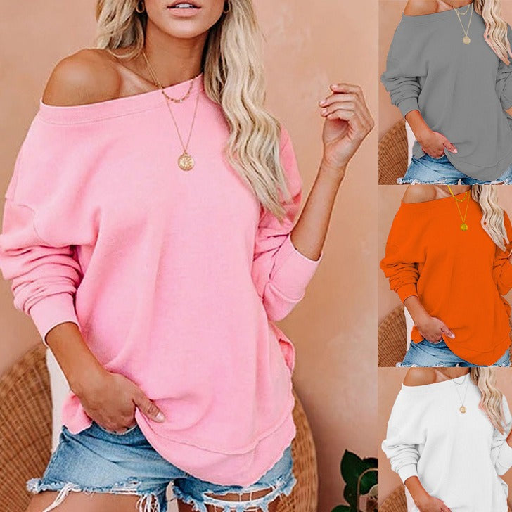 New Style Sportswear Casual Long-sleeve Pullover Solid-color Hoodie