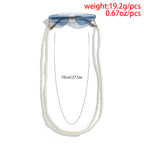 Jewelry Retro Pearl Double Woven Halterneck Glasses Chain