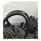 Vintage crossbody bag check handbag