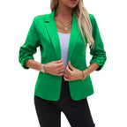 Solid-color Button-front Fashion Blazer