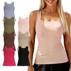Square-neck Chest-padded Base Shirt For Women
