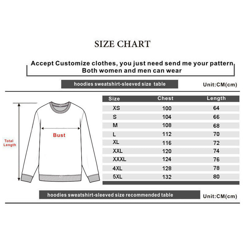New Printed Sweater Loose Casual Men's And Women's Round Neck Top