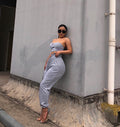 Sports all-match pant tube top suit