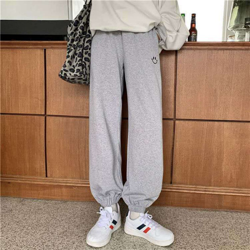 High waist slimming embroidered feet all-match pant sports