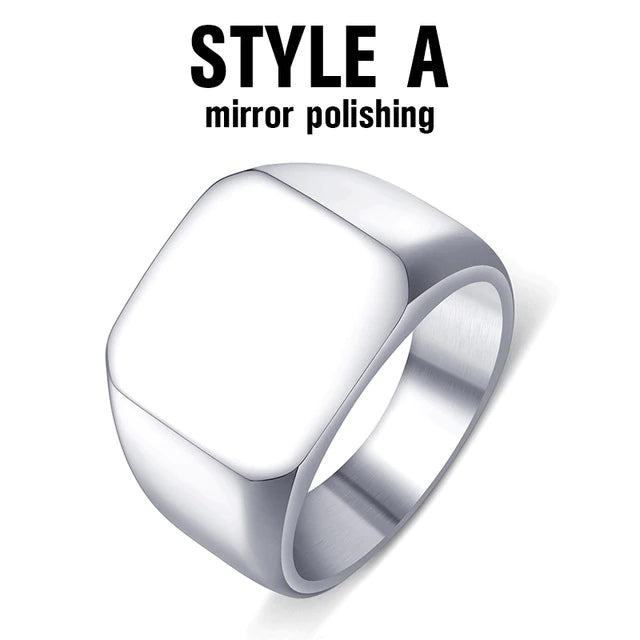Beier new store 316L Stainless Steel ring top quality High Polished Signet Solid Biker Ring for men fashion Jewelry LLBR8-177R