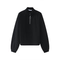 Zipper Solid Color Stand-up Collar Hoodie For Men And Women
