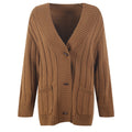 Knitted Women's Threaded Pocket V-neck Coat High Waist Wide Leg Pant Suit