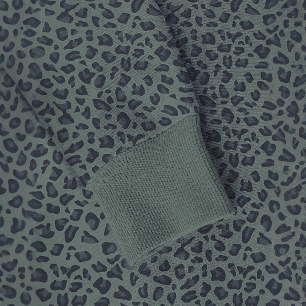 Womens Loose Versatile Casual Leopard-Print Hoodie
