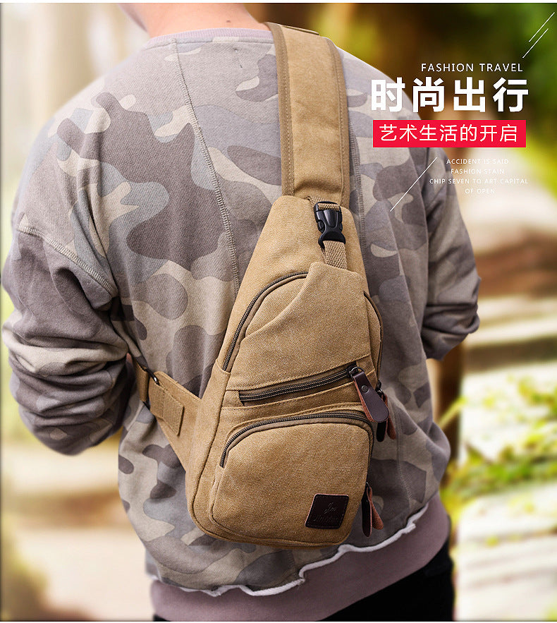 Wholesale new Leisure Canvas chest bag men skew bag Korean tide fashion bag backpack student sports bag