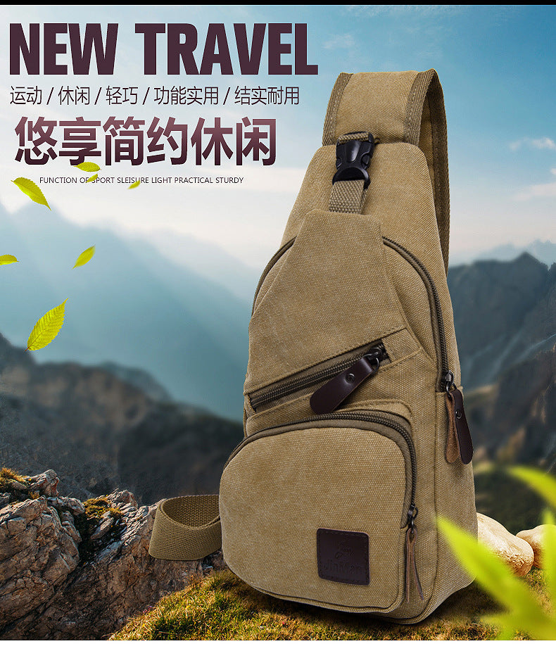Wholesale new Leisure Canvas chest bag men skew bag Korean tide fashion bag backpack student sports bag