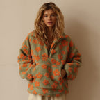 Fleece Flower Womens Hoodie