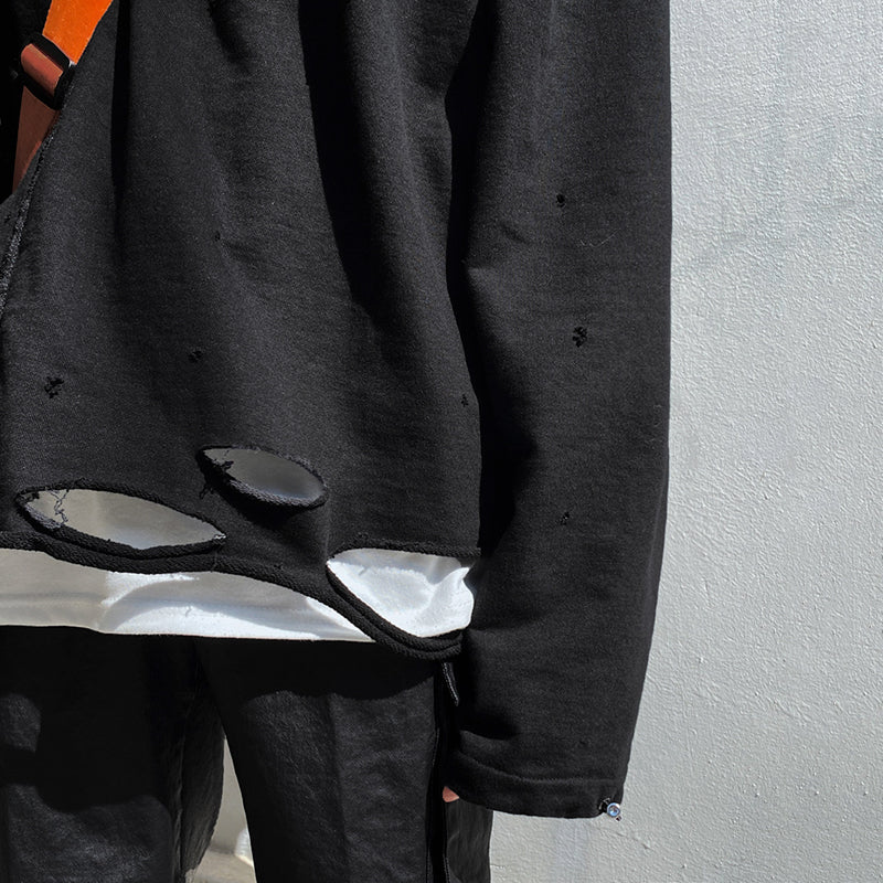 Korean Version Of Cotton Tattered Sweater