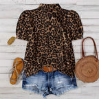 Elegant Leopard-Print Blouse For Women