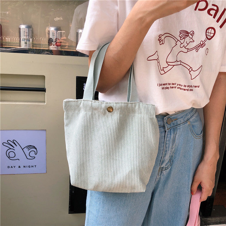 Corduroy Handbag Mini Bag Retro