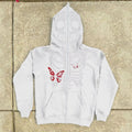 Cartoon Printed Camouflage Patchwork Cardigan Zip Hoodie