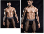 Cropped Pants Stretch Black See-through Web Pants Men