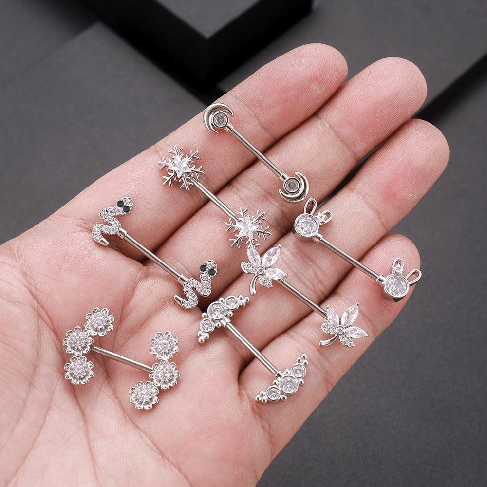 Zircon Nipple Ring Adhesive Nail Grease Piercing Jewelry