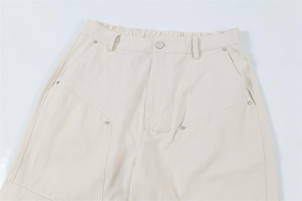 Fashion Pleated Workwear Paratrooper Pants Men