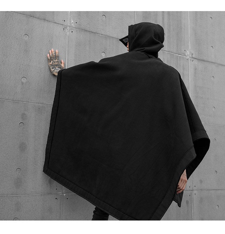 Men's Loose Bat Cape Mid Length Sweater