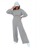 Wide-leg Pants And Hooded Sweatshirt Casual Set