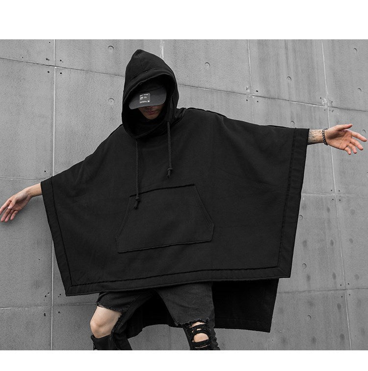 Men's Loose Bat Cape Mid Length Sweater