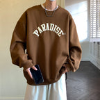 Letter Print Sweatshirt Round Neck Pullover Bottoming Shirt