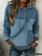 Womens Long-sleeve Hooded Printed Hoodie Top