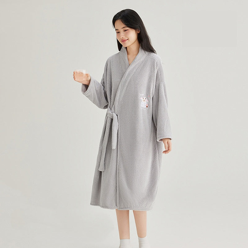 Long Bathrobe-style Pajamas For Women
