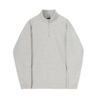 Casual Long Sleeve Loose Coat Half High Neck Zipper Sweater For Men