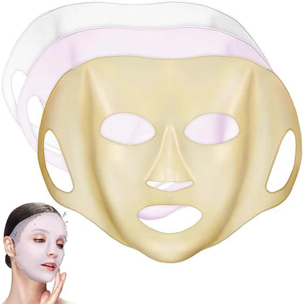 Didiseaon 3Pcs Reusable Silicone Face Mask Covers Set - Soft Non-Slip Skin Care Mask Cover For Sheet Essence Locking And Enhanced Absorption