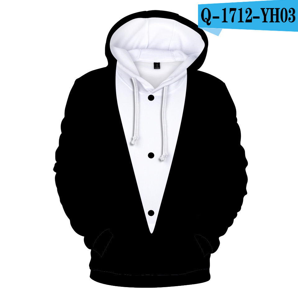 Digital Printed Cashmere Hooded Sweater For Suit