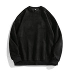 Suede-look Solid-color Casual Hoodie For Men
