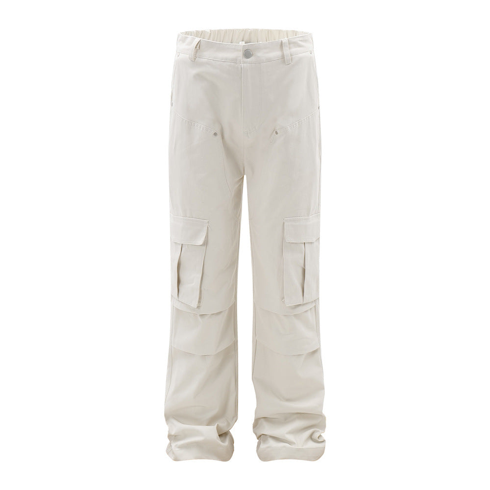 Fashion Pleated Workwear Paratrooper Pants Men