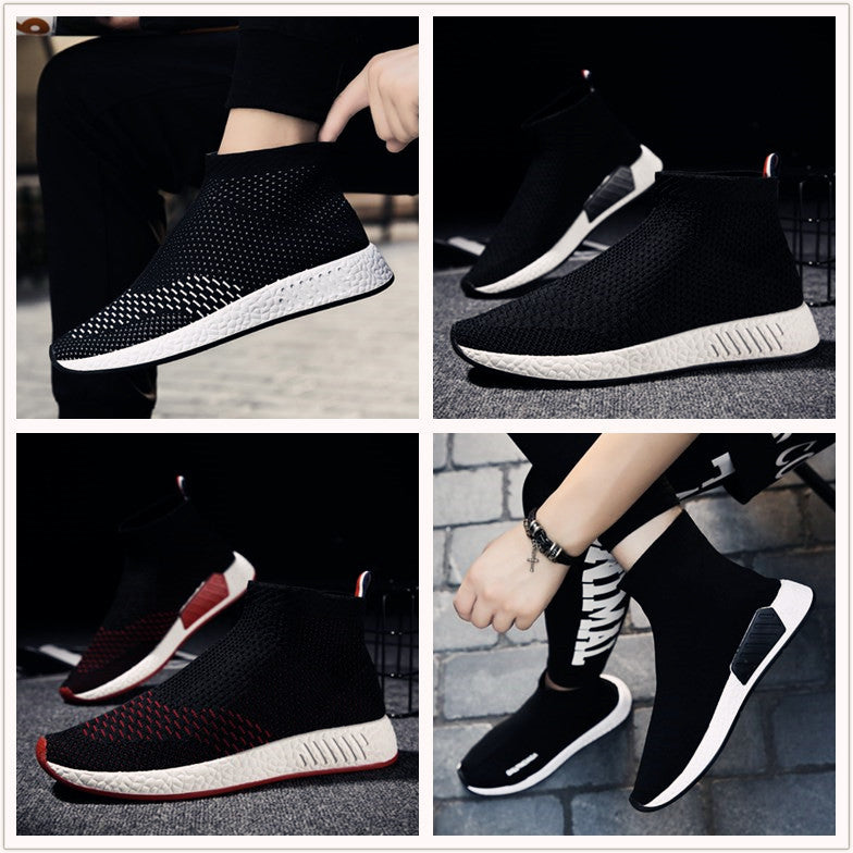 The autumn new lightweight fabric shoes men socks shoes flying shoes running shoes sports shoes net