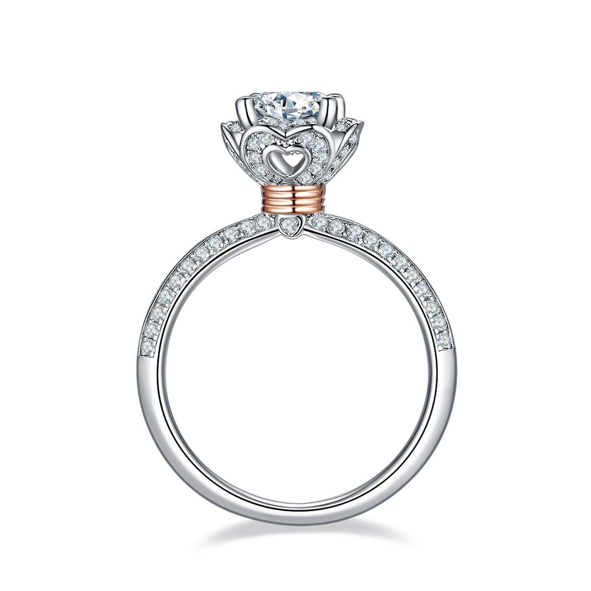 A 1-carat Luxurious And Fashionable Light Luxury Trend Jewelry Silver Ring For Men And Women, Set With Top-quality Moissanite, Made Of S925 Silver-plated Platinum Material.