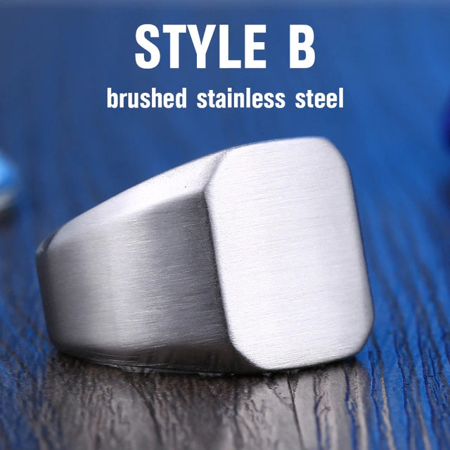 Beier new store 316L Stainless Steel ring top quality High Polished Signet Solid Biker Ring for men fashion Jewelry LLBR8-177R