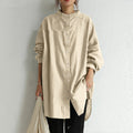 Autumn And Winter Women''s New Solid Color Cotton Hemp Stand