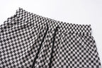 Chessboard Plaid Jacquard Casual Pants Men
