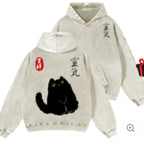 Pure Cotton Washed Vintage Hooded Sweatshirt With Double-layer Hood