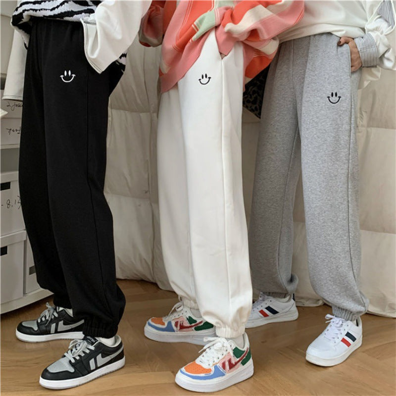 High waist slimming embroidered feet all-match pant sports